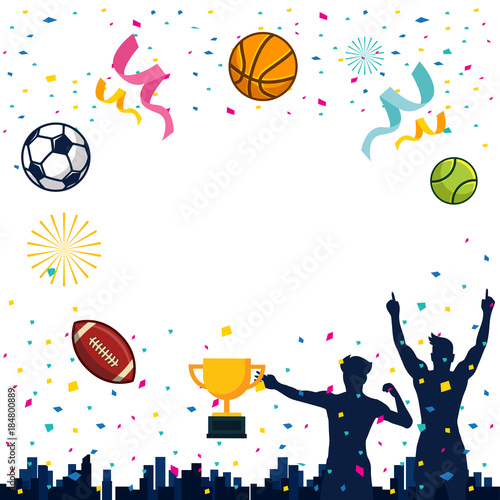 Modern Sports Celebaration Theme Copyspace Banner Template Card Illustration  photo