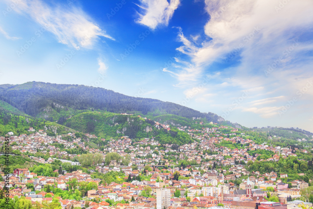 Beautiful view of the city of Sarajevo, Bosnia and Herzegovina