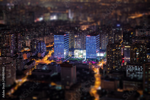 Photography the scenery of shanghai city night