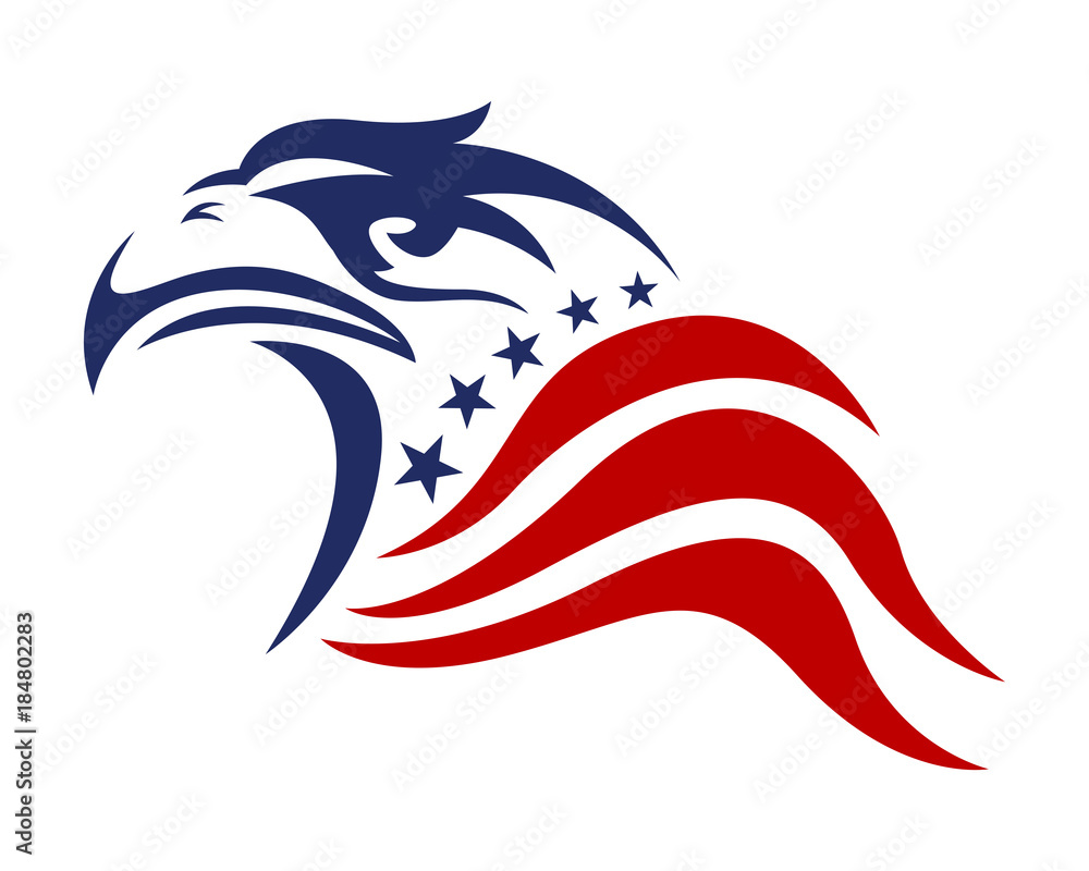 Fototapeta premium American Patriotic Eagle Special Force Logo