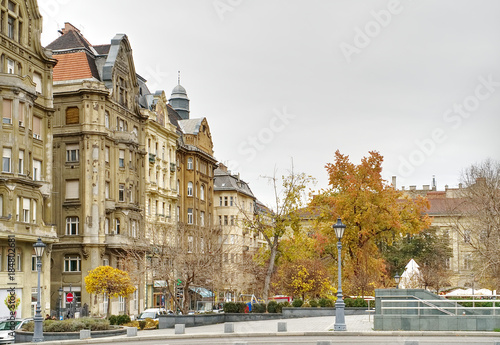 One of the central streets in Budapest, Hungary at the end of November. © Anastasia