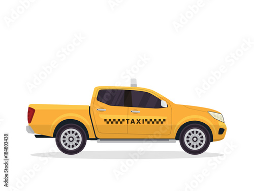 Modern Urban Yellow Taxi Vehicle Illustration 