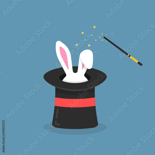 black magic hat with bunny ears