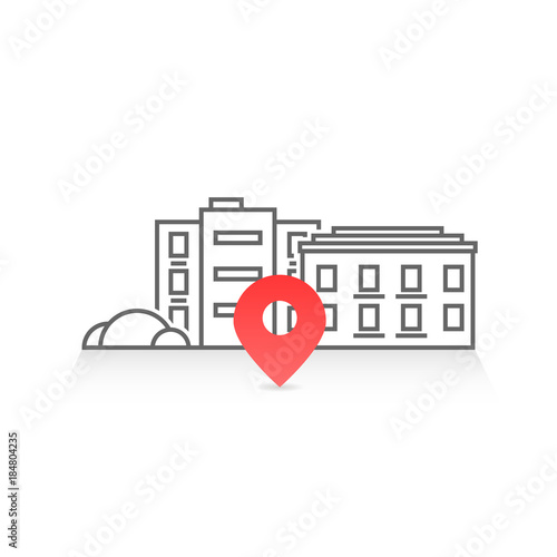 geo location like thin line house