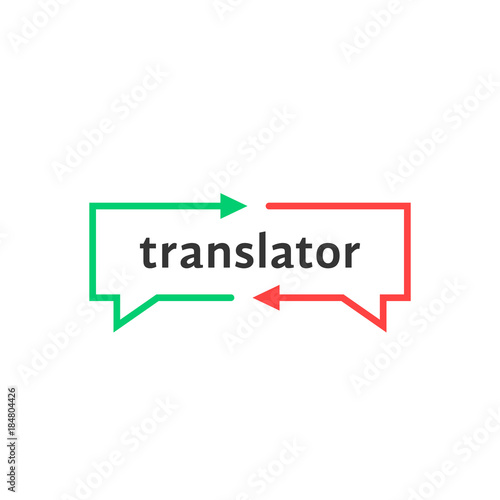 simple thin line translator logo