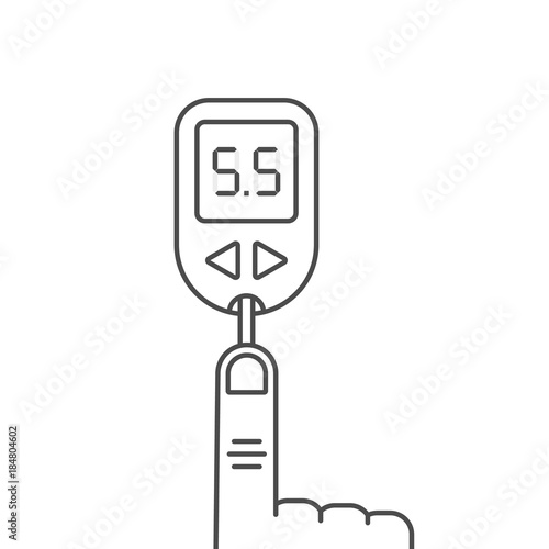 thin line blood test with forefinger
