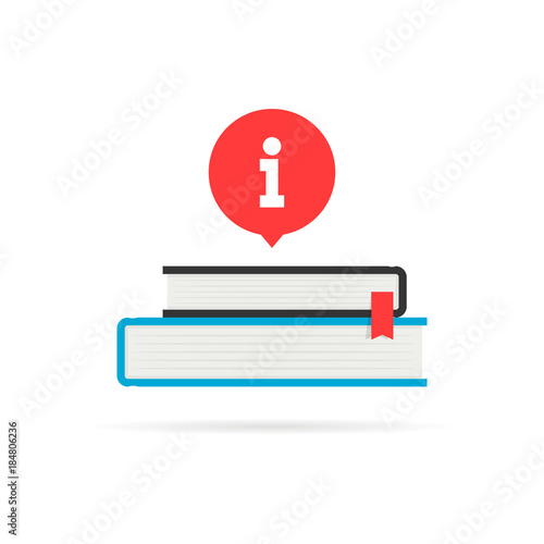 colored tutorial book logo with red speech bubble