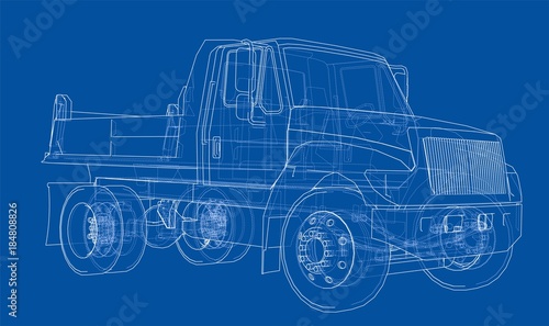 Dump truck. Vector