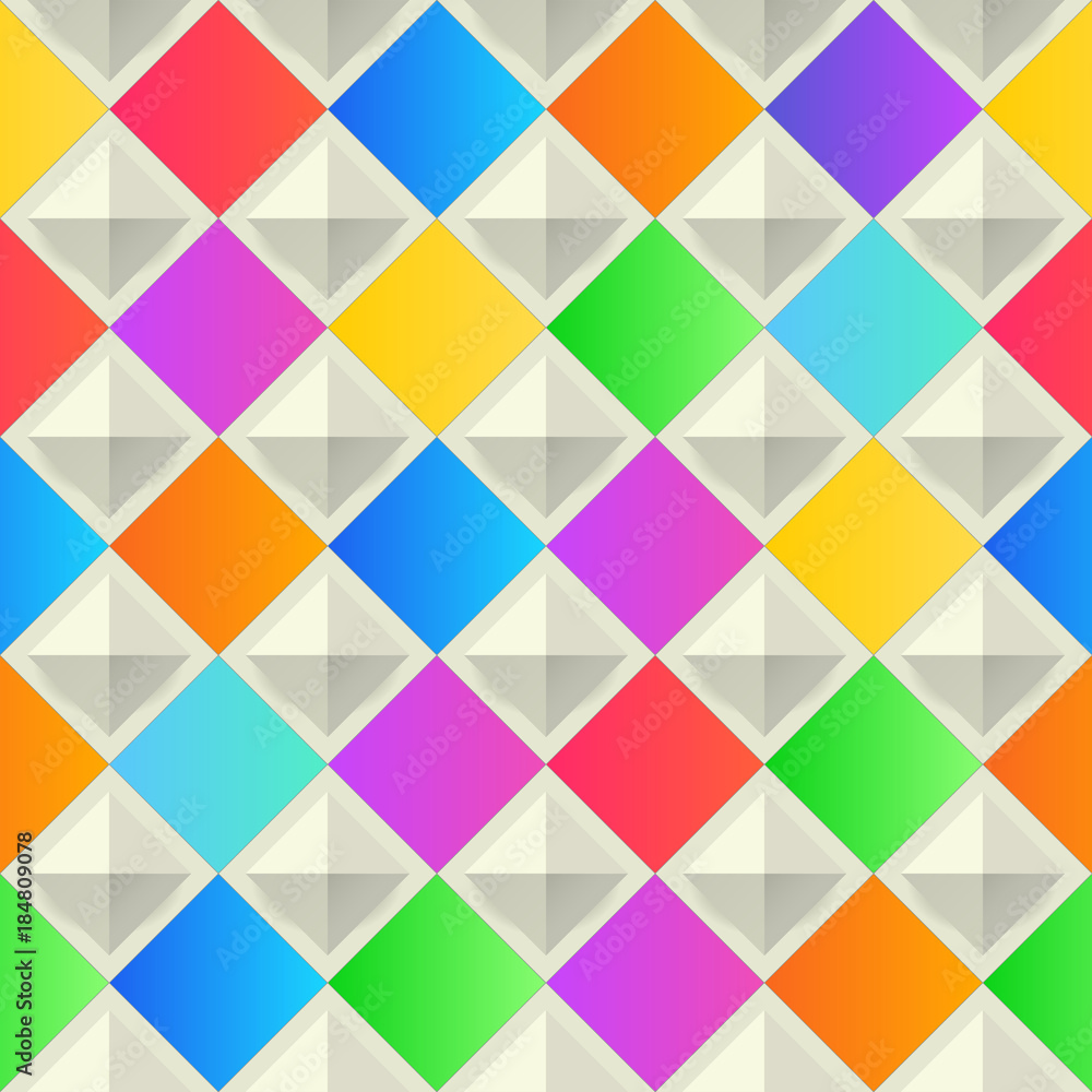 Abstract geometric background. Colorful seamless texture. Vector interior wall panel pattern.