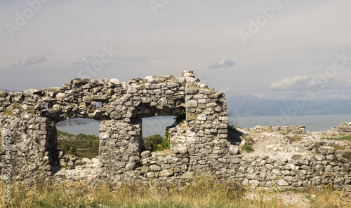 View from the riuns of castle Skoder in albania on river Buna photo