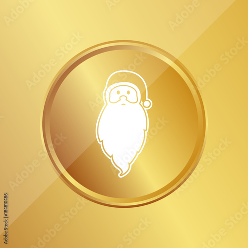 Gold Medaille - Weihnachtsmann Kopf mit Mütze