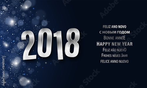 New Year wish 2018. Vector illustration.