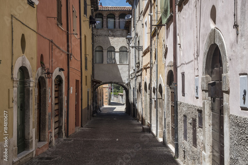 Fototapeta Naklejka Na Ścianę i Meble -  Borgo Velino (Rieti, Lazio, Italy), old street