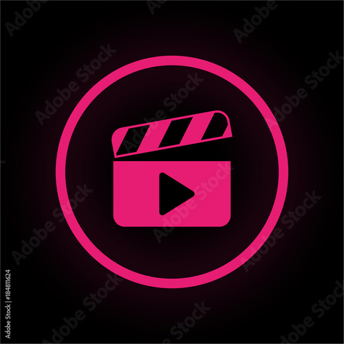 Neon Button rund - Filmklappe