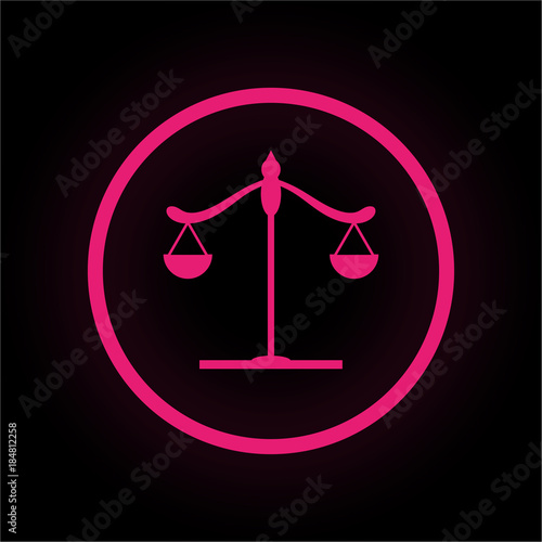 Neon Button rund - Waage - Gleichgewicht