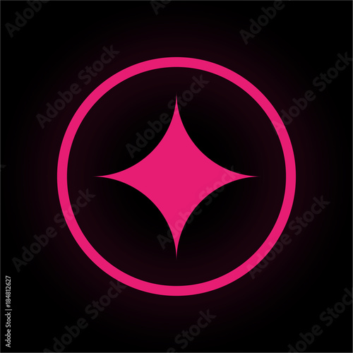Neon Button rund - Sternchen