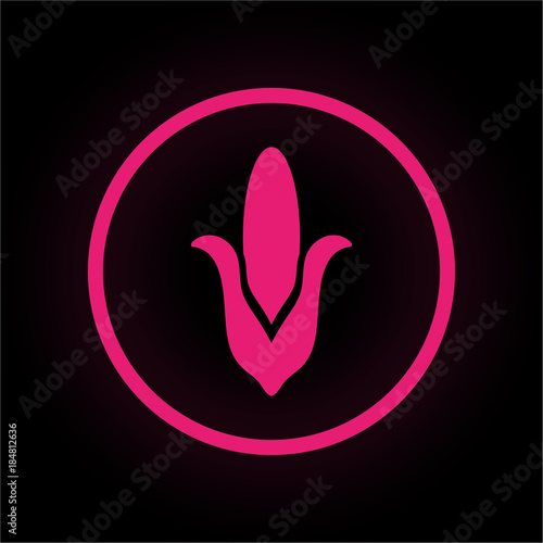 Neon Button rund - Maiskolben