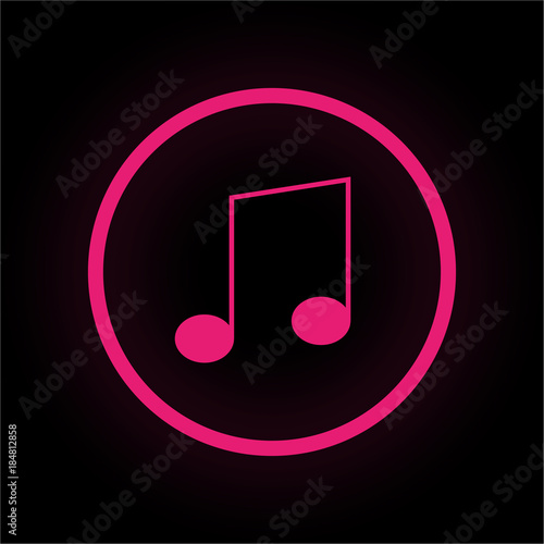 Neon Button rund - Noten - Achtelnote