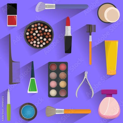 set of natural cosmetics icons