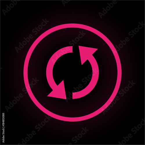 Neon Button rund - Synchronisieren