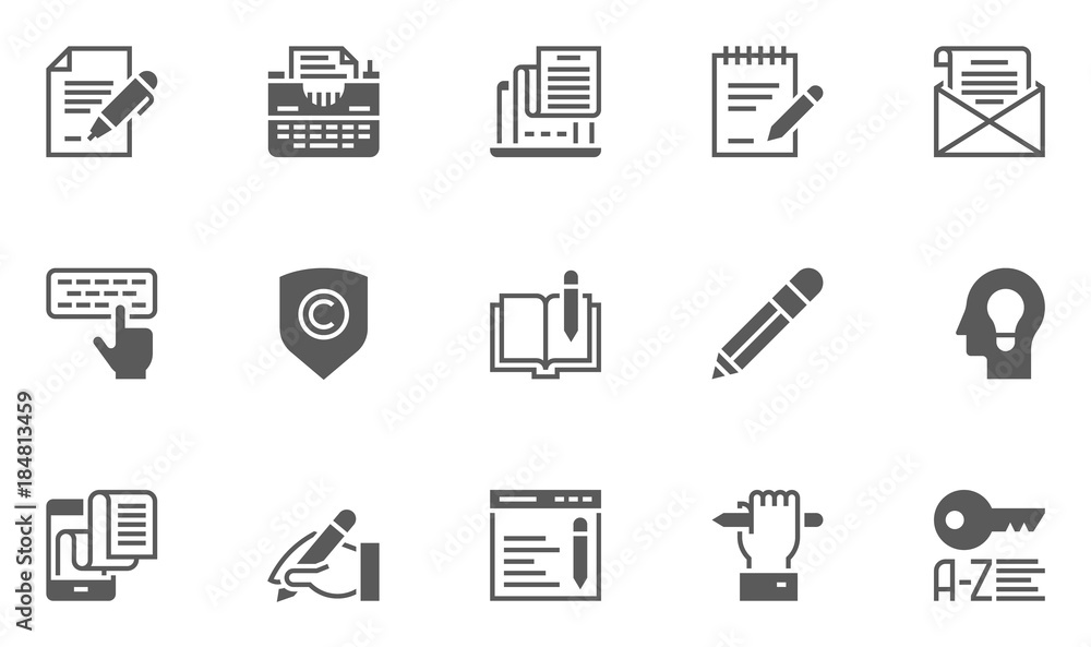 Set of Copywriting Vector Icons. 48x48 Pixel Perfect. Set of Copywriting Vector Icons. 48x48 Pixel Perfect.