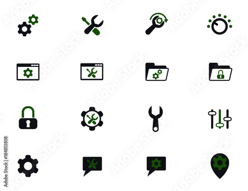 settings simple vector icons in two colors
