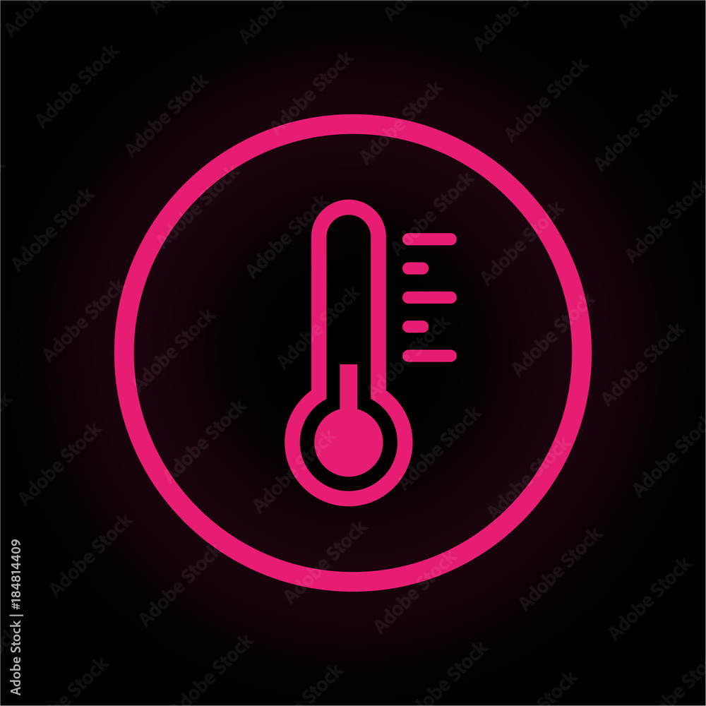 Neon Button rund - Thermometer kalt Neon Button rund - Thermometer kalt