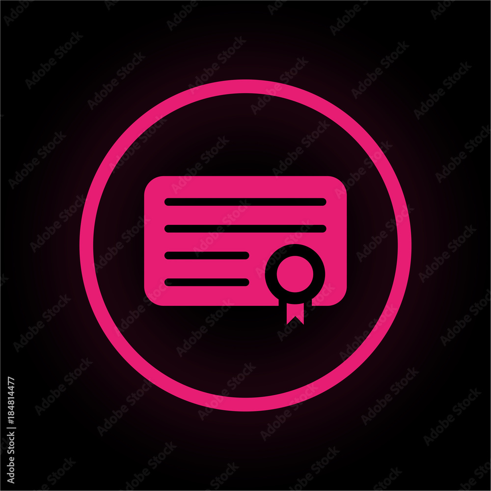 Neon Button rund - Zertifikat Neon Button rund - Zertifikat