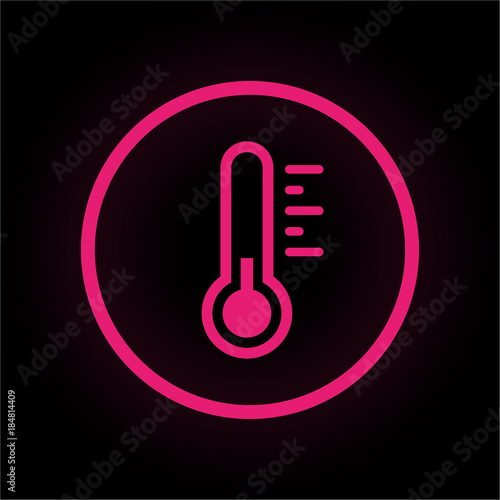 Neon Button rund - Thermometer kalt