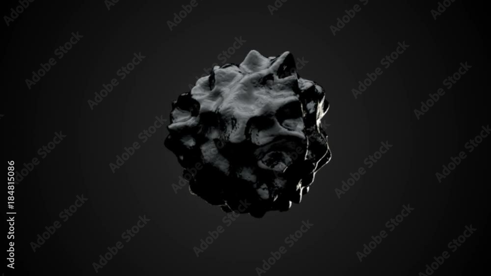 Abstract Organic Sphere Object Virus. 3d rendering. Seamless loop