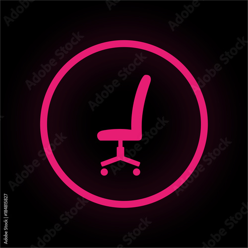 Neon Button rund - Bürostuhl