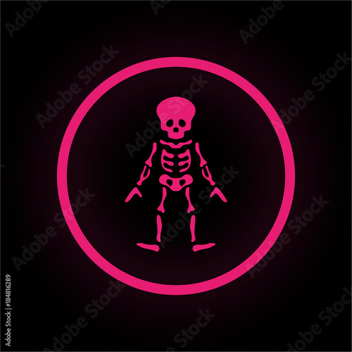 Neon Button rund - Skelett