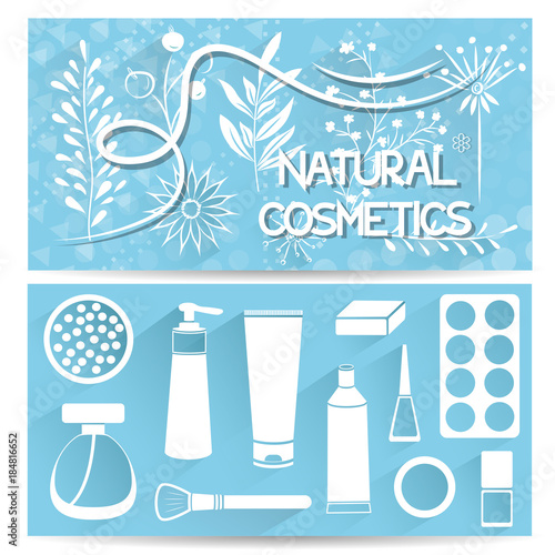 design advertising banner \ flyer store of natural cosmetics