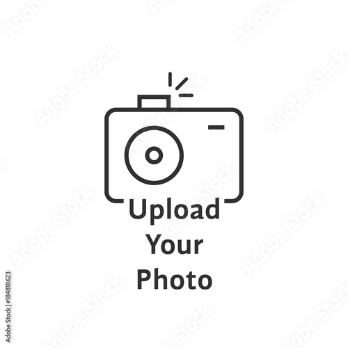 thin line black camera logo like upload your photo
