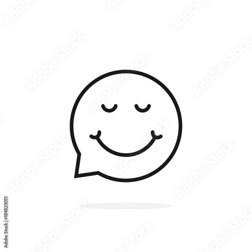 thin line enjoy emoji speech bubble logo