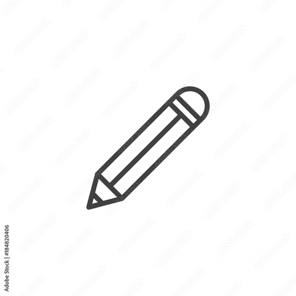 Pencil line icon, outline vector sign, linear style pictogram isolated on white. Edit symbol, logo illustration. Editable stroke Pencil line icon, outline vector sign, linear style pictogram isolated on white. Edit symbol, logo illustration. Editable stroke