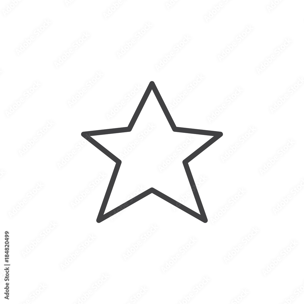 Star, favorite line icon, outline vector sign, linear style pictogram isolated on white. Symbol, logo illustration. Editable stroke Star, favorite line icon, outline vector sign, linear style pictogram isolated on white. Symbol, logo illustration. Editable stroke