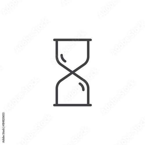 Hourglass line icon, outline vector sign, linear style pictogram isolated on white. Time symbol, logo illustration. Editable stroke