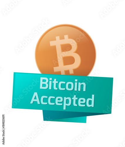 Badge with the inscription bitcoin accepted