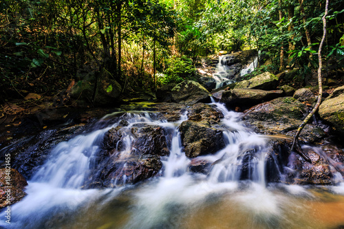 Kathu waterfall in a tropical forest. Phuket, Thailand photo