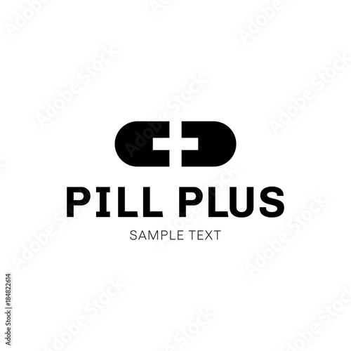 Vector Pill Plus Logo Template