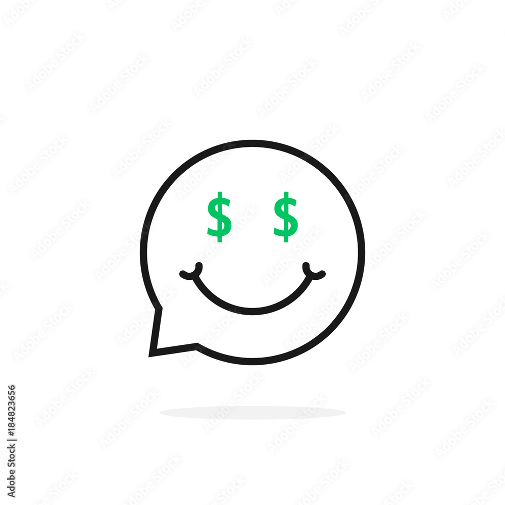 thin line money emoji speech bubble logo thin line money emoji speech bubble logo