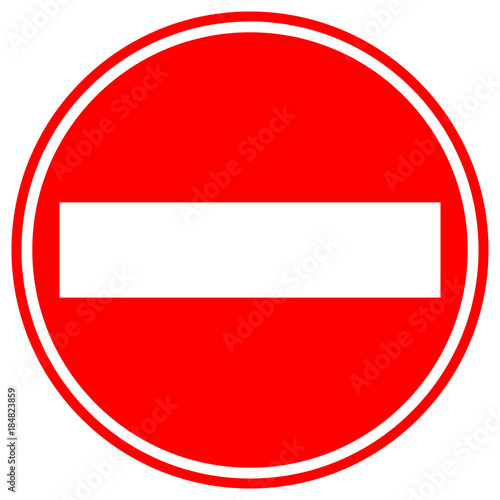 DO NOT ENTER sign in red circle. Vector.