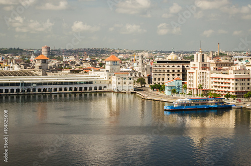 Havana cityscape with harbor in Cuba