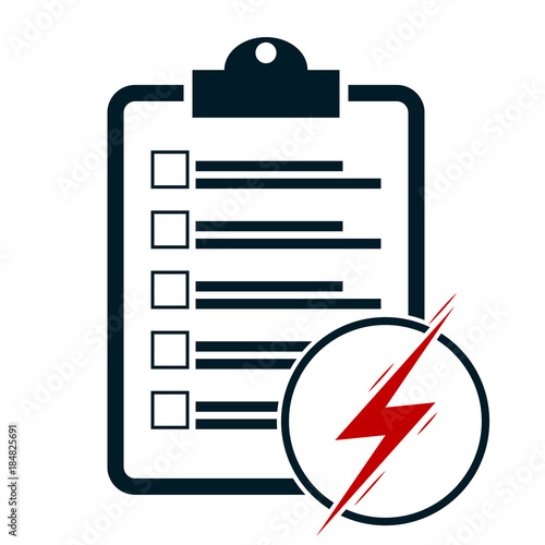 checklist and Lightning icon vector.