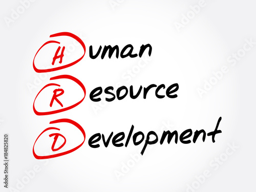 HRD – Human Resource Development acronym, business concept background