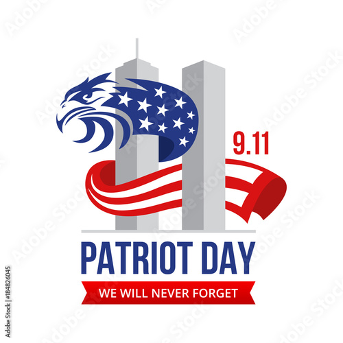 September 11, United States Of America Patriot Day We will Never Forget Card Illustration