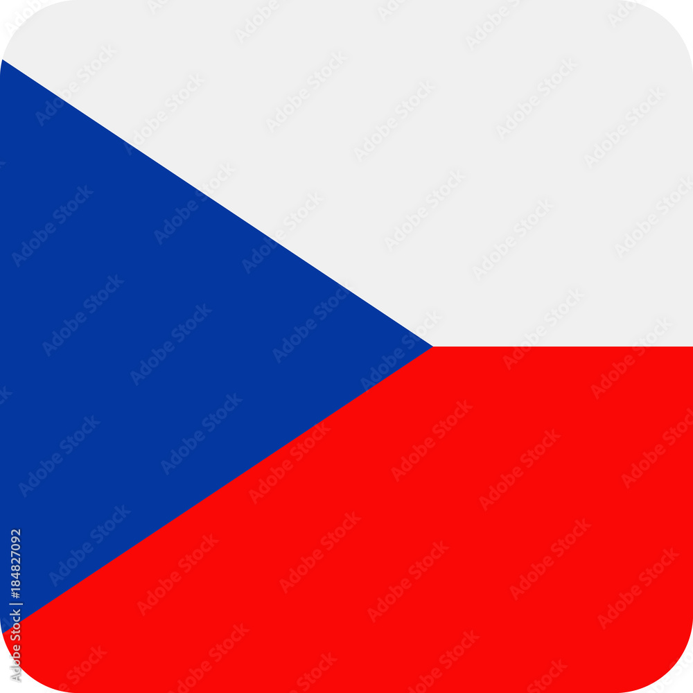 Czech Republic Flag Vector Square Flat Icon Czech Republic Flag Vector Square Flat Icon