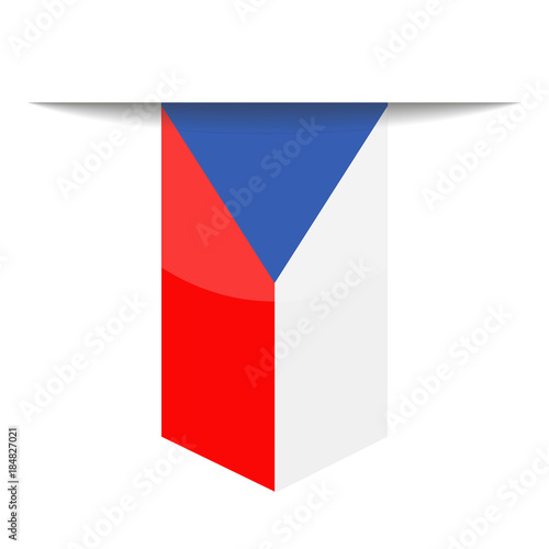 Czech Republic Flag Vector Bookmark Icon