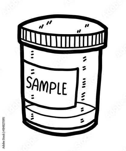sample box / cartoon vector and illustration, black and white, hand drawn, sketch style, isolated on white background.